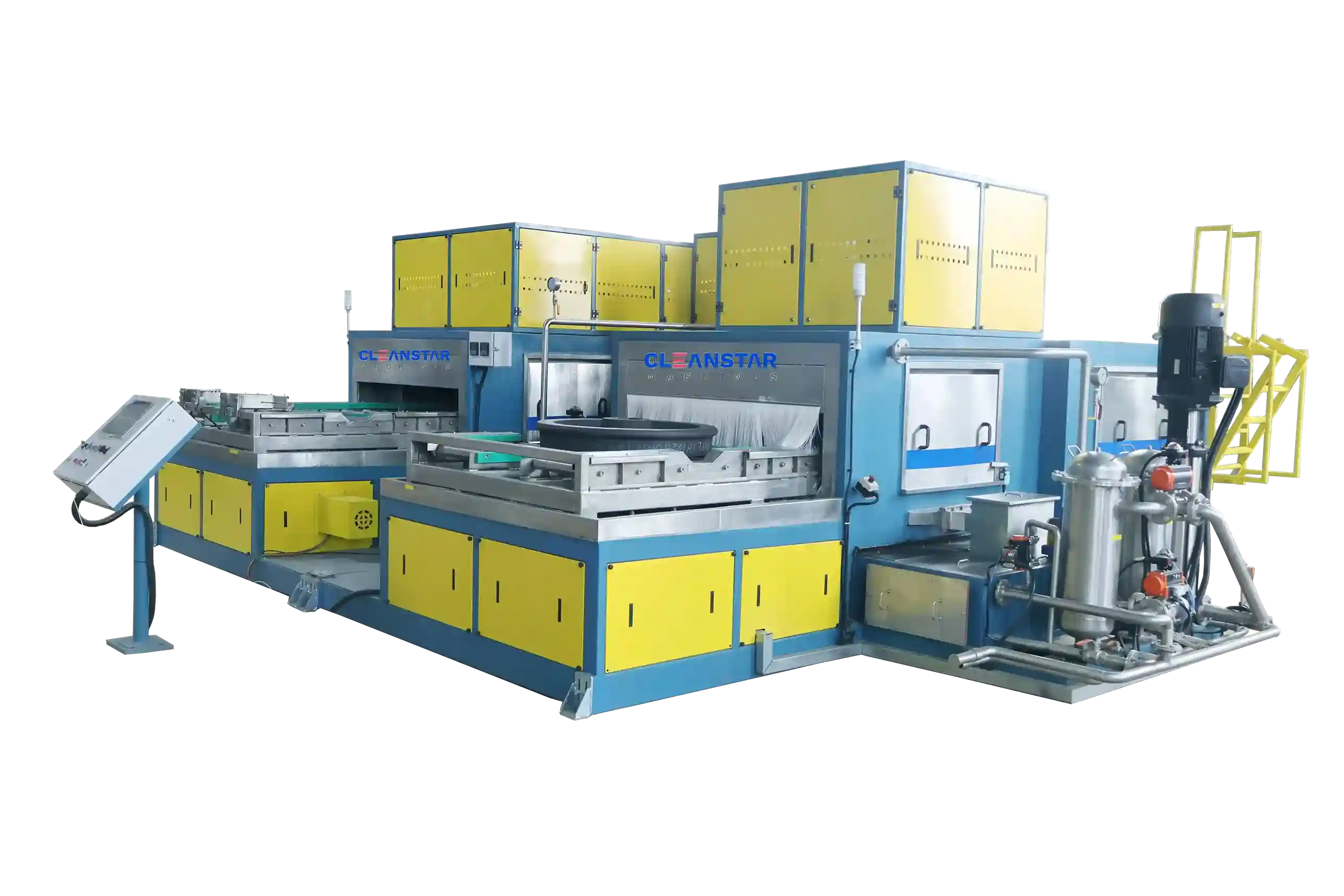 side view of railway wheel cleaning machine